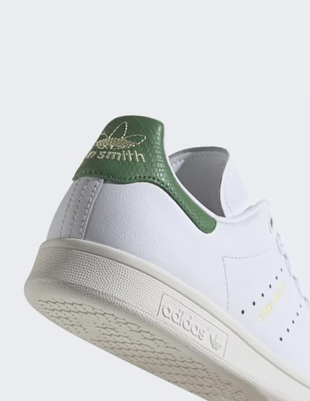 Sneakers Femme Adidas Stan Smith Blanc Et Vert En Cuir