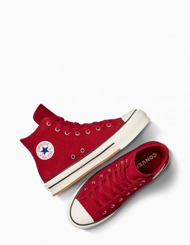 Sneakers Montantes Femme Converse Ctas Eva Lift Hi Gym Rouge Daim A09075C