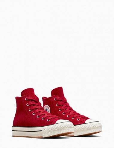 Sneakers Montantes Femme Converse Ctas Eva Lift Hi Gym Rouge Daim A09075C