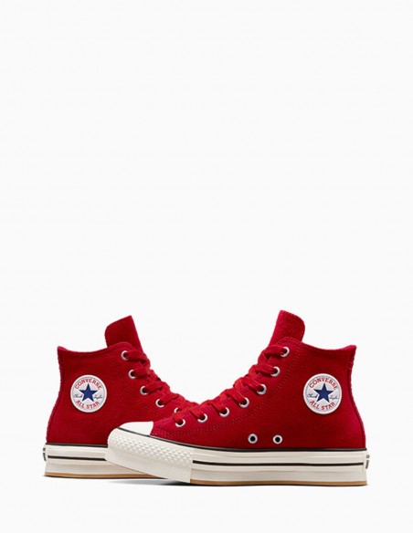 Sneakers Montantes Femme Converse Ctas Eva Lift Hi Gym Rouge Daim A09075C