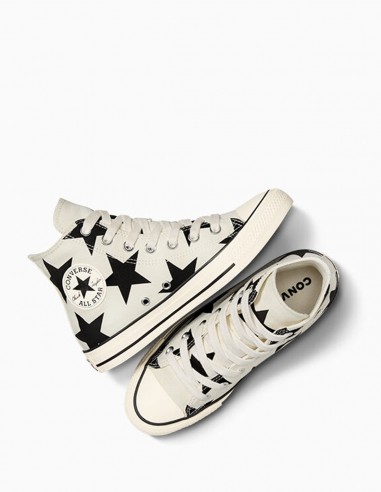 Sneakers Montantes Femme Converse Ctas Hi Blanc/Noir Toile A09898C