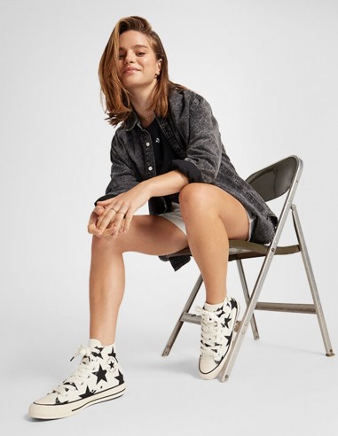 Sneakers Montantes Femme Converse Ctas Hi Blanc/Noir Toile A09898C