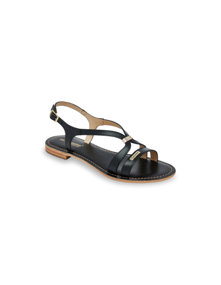 Sandales Plates Femme Les Tropeziennes par M.Belarbi HAMOON NOIR Cuir