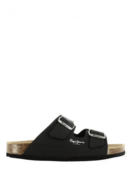 Mules Homme - Pepe Jeans - Bio M Double Velour Noir - PMS80003-999