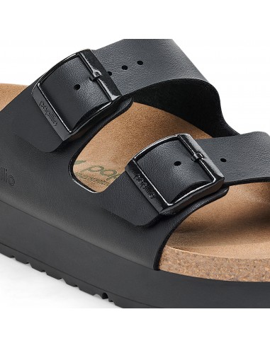 Mules Femme Birkenstock Arizona Platform Flex Bf Black Vegan 1027395