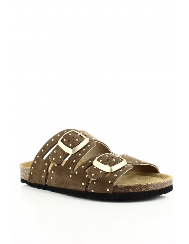 Plakton Mules Femme Bermudas Cuir Marron 186229-213X