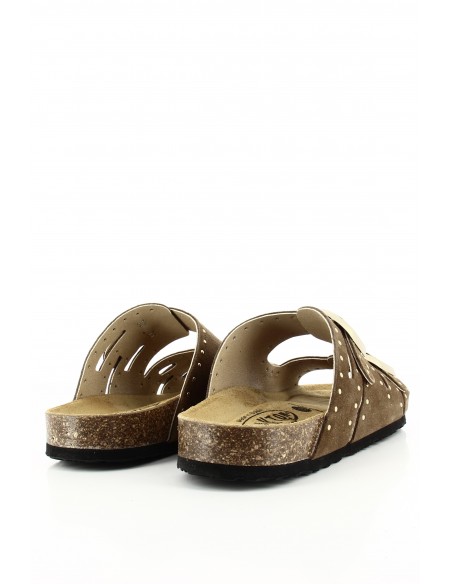 Plakton Mules Femme Bermudas Cuir Marron 186229-213X