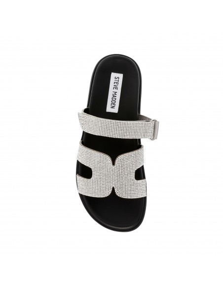 Steve Madden - Mules Femme Missile-r Cuir Strass Argenté SM11003029-968