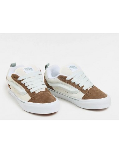 Sneakers Femme Vans Ua Knu Skool Marron Et Beige En Toile
