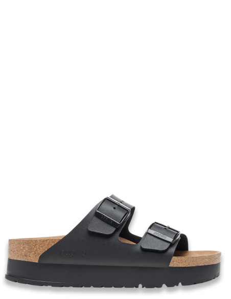 Mules Femme Birkenstock Arizona Platform Flex Bf Black Vegan 1027395