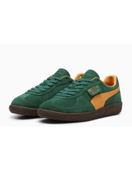 Sneakers Femme Puma Palermo Vert/Orange Daim 396463-05B