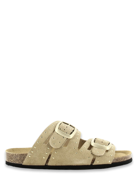 Plakton - Mules femme Bermudas Beige Cuir 186229-106X