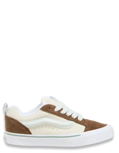 Sneakers Femme Vans Ua Knu Skool Marron Et Beige En Toile