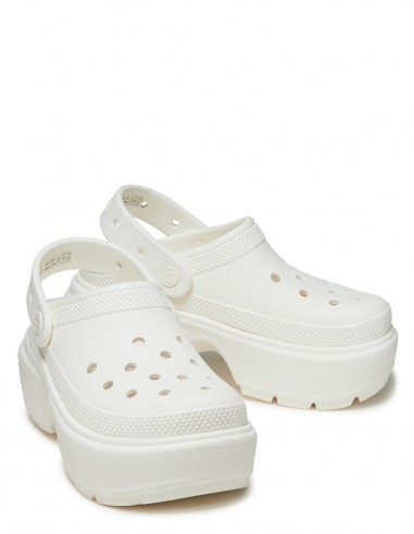 CROCS - Sabots Compensés Femme Stomp Clog Chk Blanc - 209347-0WV