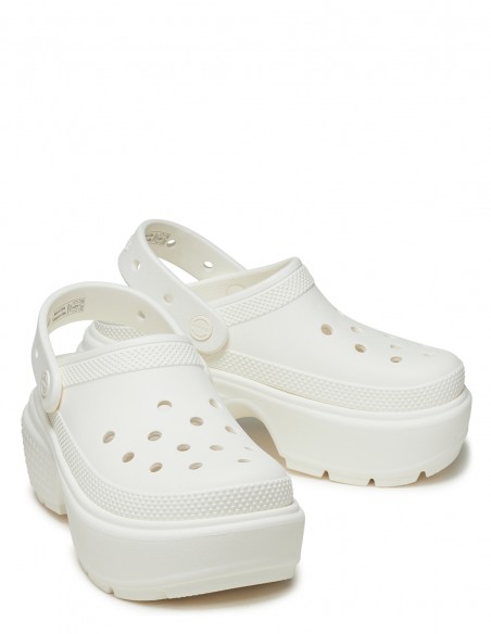CROCS - Sabots Compensés Femme Stomp Clog Chk Blanc - 209347-0WV