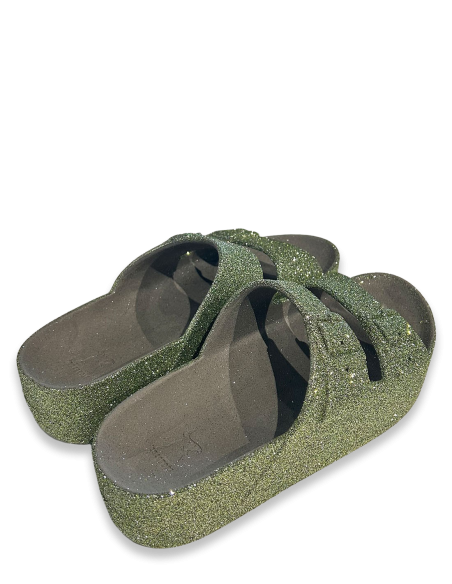 Sandales Compensées Femme - Cacatoès Caipinha Glitter Women Kaki - 1000CG125W