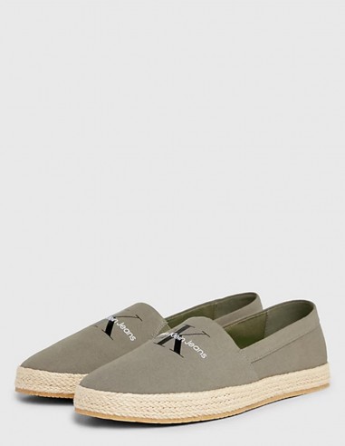 Espadrille Homme Calvin Klein YM00935-0IH en Toile Olive - Style Détente Élégant et Confort Léger