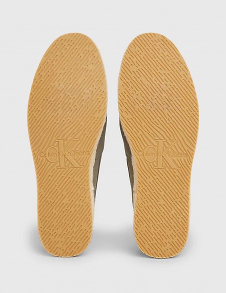 Espadrille Homme Calvin Klein YM00935-0IH en Toile Olive - Style Détente Élégant et Confort Léger