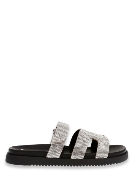 Steve Madden - Mules Femme Missile-r Cuir Strass Argenté SM11003029-968