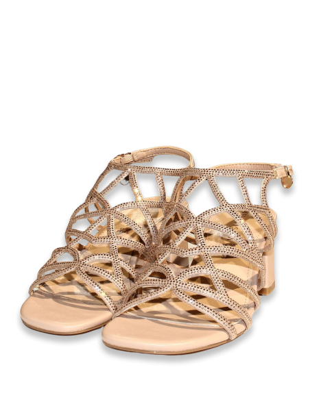 Sandales à Talons Pailletées - Kharisma - Astrid Nude 7503