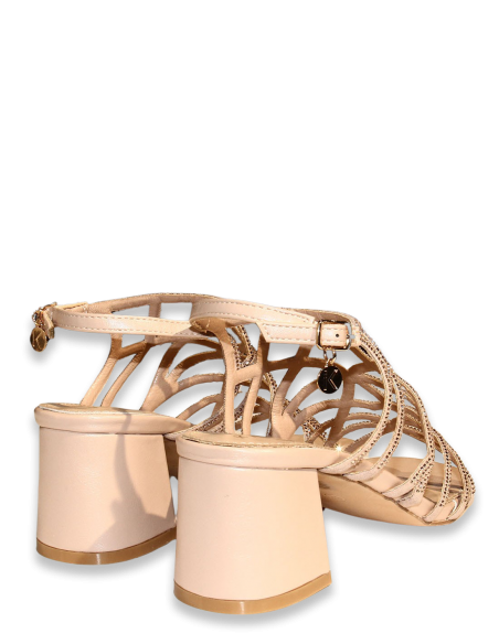 Sandales à Talons Pailletées - Kharisma - Astrid Nude 7503