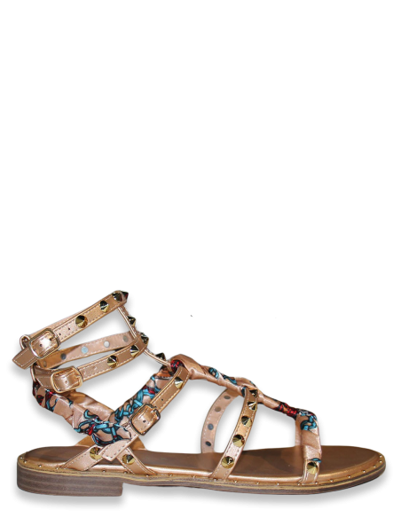 Kharisma - Sandales plates Femme - 7261 Laminato Rosa Oro Marron - MATHILDE ROSAORO