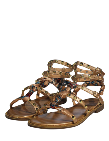 Kharisma - Sandales plates Femme - 7261 Laminato Rosa Oro Marron - MATHILDE ROSAORO