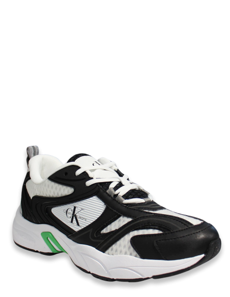 Baskets de ville homme Calvin Klein retro tennis low noir/blanc/vert YM00931-0GJ