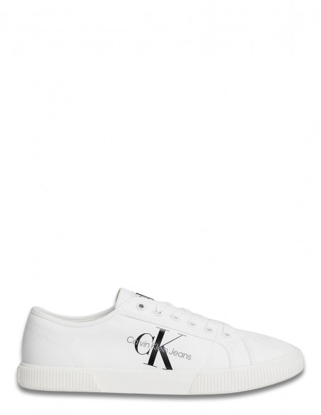 Baskets de ville homme Calvin Klein Ess Vulcanized Low toile blanc YM00306-YBR