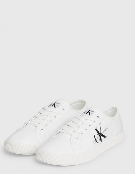Baskets de ville homme Calvin Klein Ess Vulcanized Low toile blanc YM00306-YBR