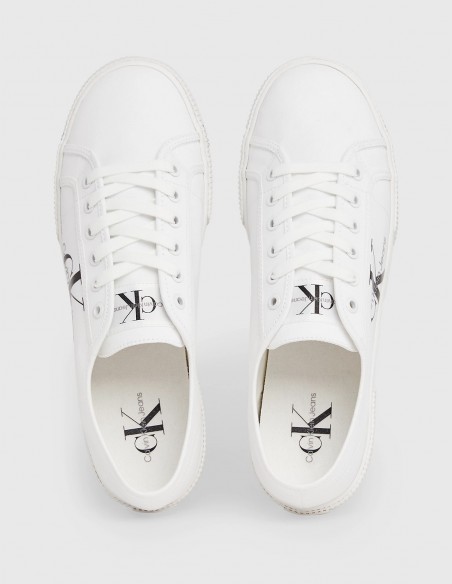 Baskets de ville homme Calvin Klein Ess Vulcanized Low toile blanc YM00306-YBR