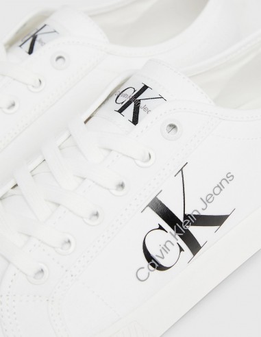 Baskets de ville homme Calvin Klein Ess Vulcanized Low toile blanc YM00306-YBR