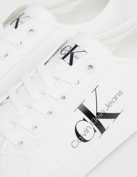 Baskets de ville homme Calvin Klein Ess Vulcanized Low toile blanc YM00306-YBR