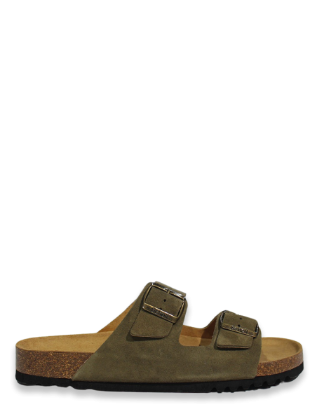 Mules Homme Scholl Julien En Daim Kaki - F300741147