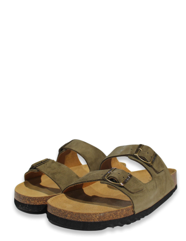 Mules Homme Scholl Julien En Daim Kaki - F300741147