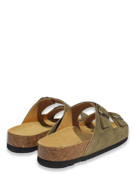 Mules Homme Scholl Julien En Daim Kaki - F300741147