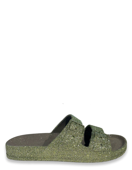 Sandales Scintillantes Cacatoès Vertes Confortables – Éclat de Fantaisie pour le Quotidien