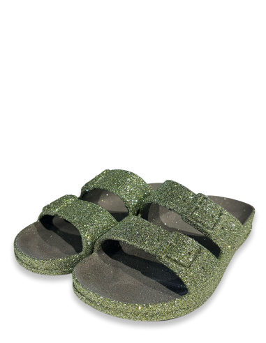 Sandales Scintillantes Cacatoès Vertes Confortables – Éclat de Fantaisie pour le Quotidien