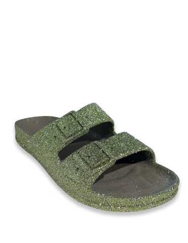 Sandales Scintillantes Cacatoès Vertes Confortables – Éclat de Fantaisie pour le Quotidien