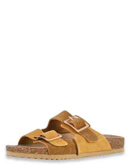 Sandales en Suède Marron à Brides Ajustables – Confort Naturel