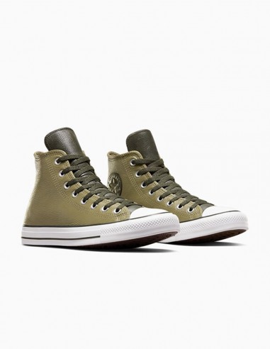 Sneakers Montantes Converse Homme Ctas Hi Kaki En Cuir - A06571C