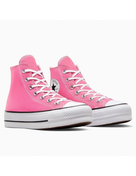 Sneakers Montantes Converse Femme Ctas Lift Hi En Toile Rose - A08216C