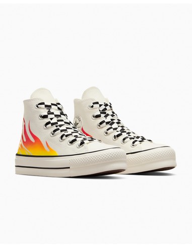 Sneakers Montantes Converse Femme Ctas Lift Hi Blanc Cassé En Toile