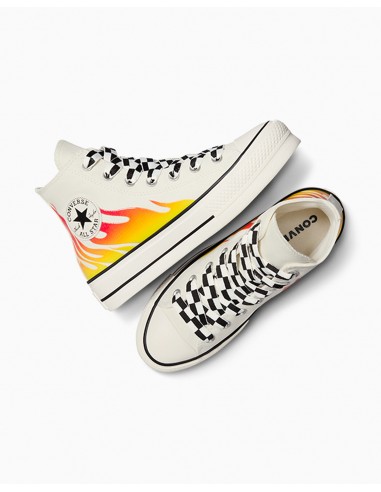 Sneakers Montantes Converse Femme Ctas Lift Hi Blanc Cassé En Toile
