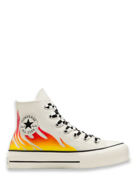 Sneakers Montantes Converse Femme Ctas Lift Hi Blanc Cassé En Toile
