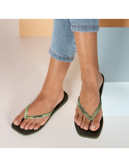 Havaianas - Tongs Femme Square Glitter Marron - 4148102.0727