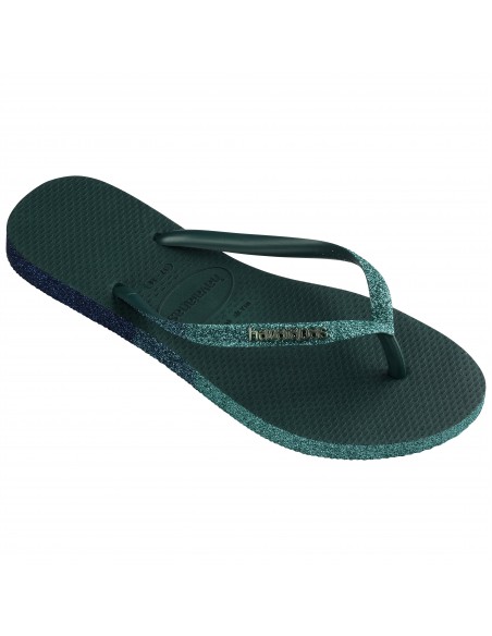 Havaianas - Tongs Femme - Slim Sparkle II Bleu Canard - 4146093.5266