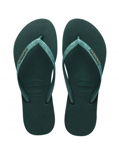 Havaianas - Tongs Femme - Slim Sparkle II Bleu Canard - 4146093.5266