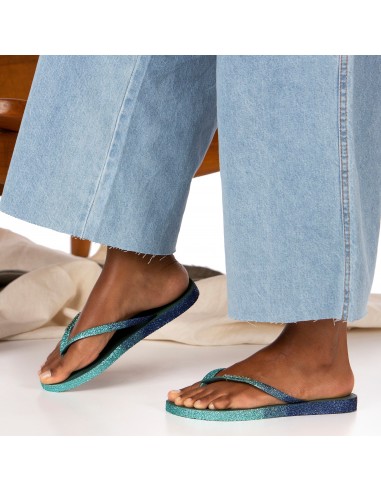 Havaianas - Tongs Femme - Slim Sparkle II Bleu Canard - 4146093.5266