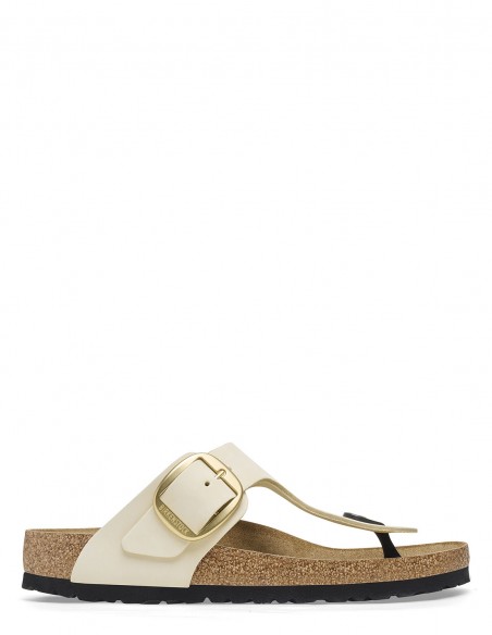 Birkenstock - Mules Femme - Gizeh Big Buckle Lenb Ecru - 1026605